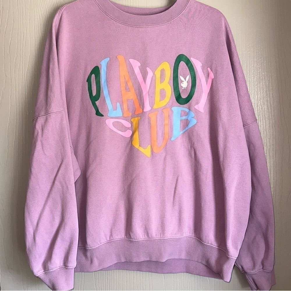Playboy By PacSun Purple Club Crew Neck Sweatshirt
Sz S